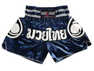 Boxsense Muay Thai Shorts : BXS-101-Marinblå