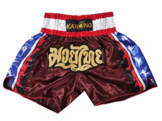 KANONG Muay Thai Shorts Sverige : KNS-149-Rödbrun