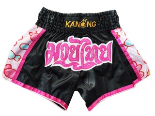 KANONG Muay Thai Shorts Sverige : KNS-501-Svart