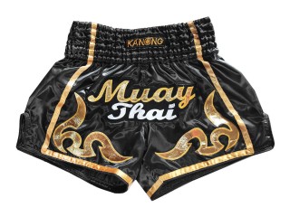 Retro Kanong Muay Thai Shorts Sverige : KNSRTO-232-Svart