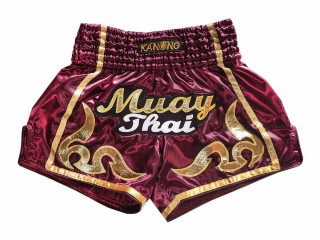 Retro Kanong Muay Thai Shorts Sverige : KNSRTO-232-Rödbrun
