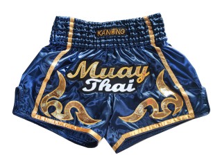Retro Kanong Muay Thai Shorts Sverige : KNSRTO-232-Marinblå