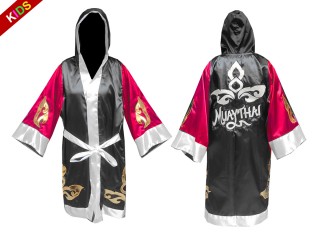 Kanong Skräddarsydd Boxningsrock för Barn : KNFIRKID-143-Rose-Black