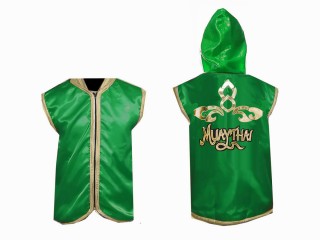 KANONG Muay Thai Boxningsjacka med huva / Huvajacka : KNHOD-121-Grön