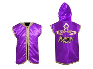 KANONG Muay Thai Boxningsjacka med huva / Huvajacka : KNHOD-121-Lila