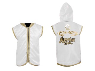 KANONG Muay Thai Boxningsjacka med huva / Huvajacka : KNHOD-121-Vit