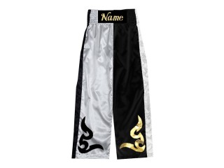Personlig kickboxningsbyxor : KNPANTS-002-Vit-Svart