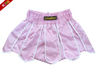 KANONG Muay Thai Shorts för barn : KNS-139-Rosa-K