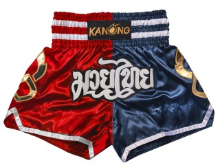 KANONG Muay Thai Shorts Sverige : KNS-143-Röd-marin