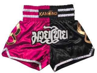 KANONG Muay Thai Shorts Sverige : KNS-143-Rose-Black