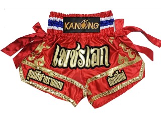 Personlig Thaiboxnings Shorts : KNSCUST-1266-Röd