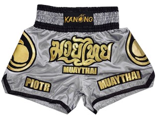 Personlig Thaiboxnings Shorts : KNSCUST-1269-Grå