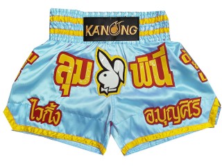 Personlig Thaiboxnings Shorts : KNSCUST-1273-Ljusblå