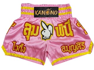 Personlig Thaiboxnings Shorts : KNSCUST-1273-Rosa