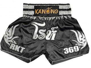 Personlig Thaiboxnings Shorts : KNSCUST-1275-Svart