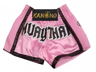 Personlig Thaiboxnings Shorts : KNSCUST-1276-Rosa