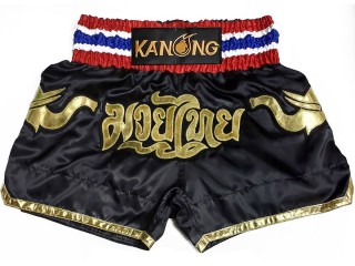 Personlig Thaiboxnings Shorts : KNSCUST-1282-Svart