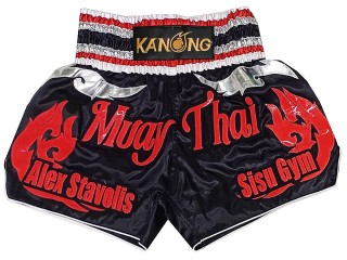 Personlig Thaiboxnings Shorts : KNSCUST-1283-Svart