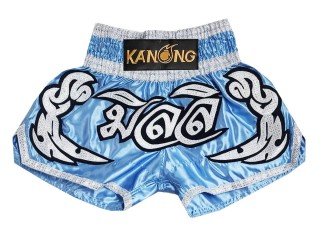 Personlig Thaiboxnings Shorts : KNSCUST-1294-Ljusblå