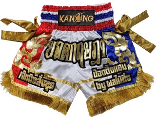 Personlig Thaiboxnings Shorts : KNSCUST-1297-Vit