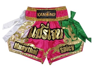 Personlig Thaiboxnings Shorts : KNSCUST-1298-Rosa