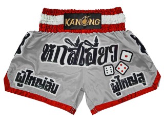 Personlig Thaiboxnings Shorts : KNSCUST-1299-Grå