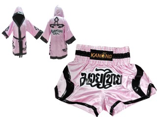 Personlig Muay Thai Boxningsrock + Muay Thai shorts : 143-Rosa