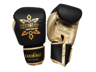 Kanong Muay Thai Boxning handskar : "Thai Power" Svart/guld