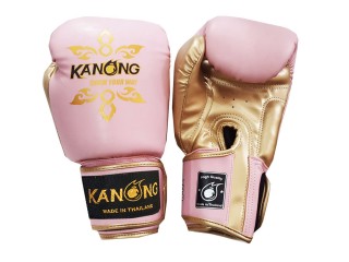 Kanong Muay Thai Boxning handskar : "Thai Power" Rosa/guld