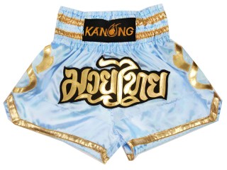 KANONG Muay Thai Shorts Sverige : KNS-121-Ljusblå