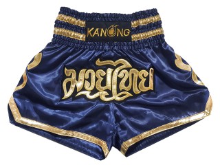 KANONG Muay Thai Shorts Sverige : KNS-121-marinblå