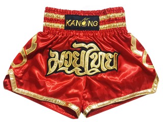 KANONG Muay Thai Shorts Sverige : KNS-121-röd