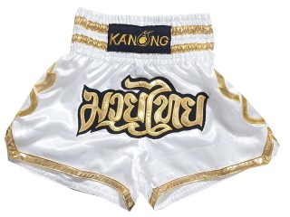 KANONG Muay Thai Shorts Sverige : KNS-121-Vit