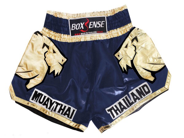 Boxsense Muay Thai Shorts : BXS-303-marinblå