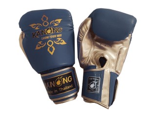 Kanong Muay Thai handskar för barn : "Thai Power" marinblå/guld