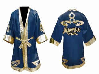 Kanong Muay Thai Morgonrock Robe för barn : marinblå Lai Thai
