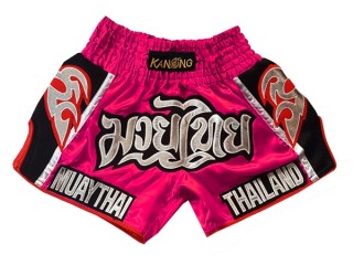 Retro Kanong Muay Thai Shorts för Kvinnor : KNSRTO-207-Rosa