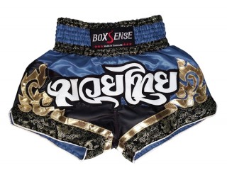 Boxsense Muay Thai Shorts : BXS-086-marinblå