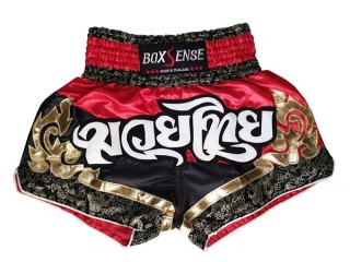 Boxsense Muay Thai Shorts : BXS-086-Röd