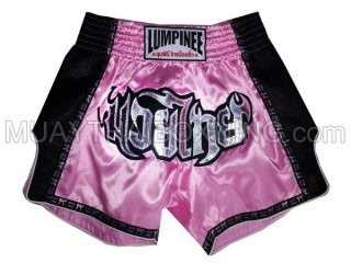 Retro Lumpinee Kvinna Muay Thai Shorts  : LUMRTO-003-rosa-W
