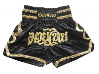 KANONG Muay Thai Shorts Sverige för kvinnor : KNS-121-svart