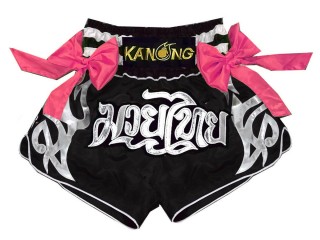 KANONG Muay Thai Shorts Sverige : KNS-127-Svart