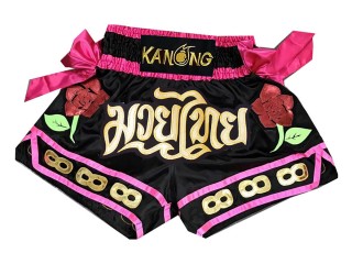 KANONG Muay Thai Shorts Sverige : KNS-129-Svart