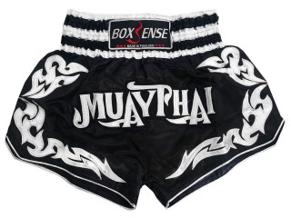 Boxsense Kvinna Muay Thai Shorts  : BXS-076-svart-W
