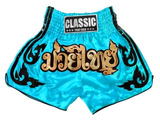 Classic Kvinna Muay Thai Shorts  : CLS-016-himmelsblå