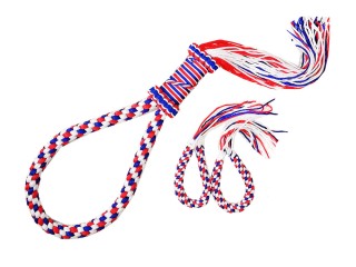 BOXSENSE MONG KONG HUVUDBAND + PRA JIAD ARMBAND : Röd / Vit / Blå