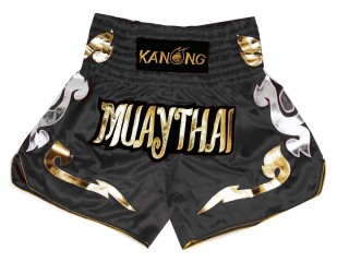 KANONG Muay Thai Shorts Sverige : KNS-126-Svart