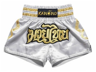 KANONG Muay Thai Shorts Sverige : KNS-121-Silver