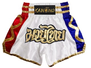 KANONG Muay Thai Shorts Sverige : KNS-141-Vit