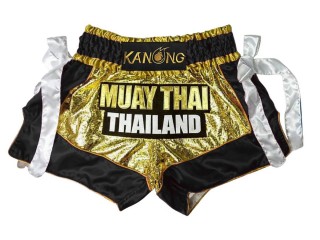 KANONG Muay Thai Shorts Sverige : KNS-152-Guld-Svart